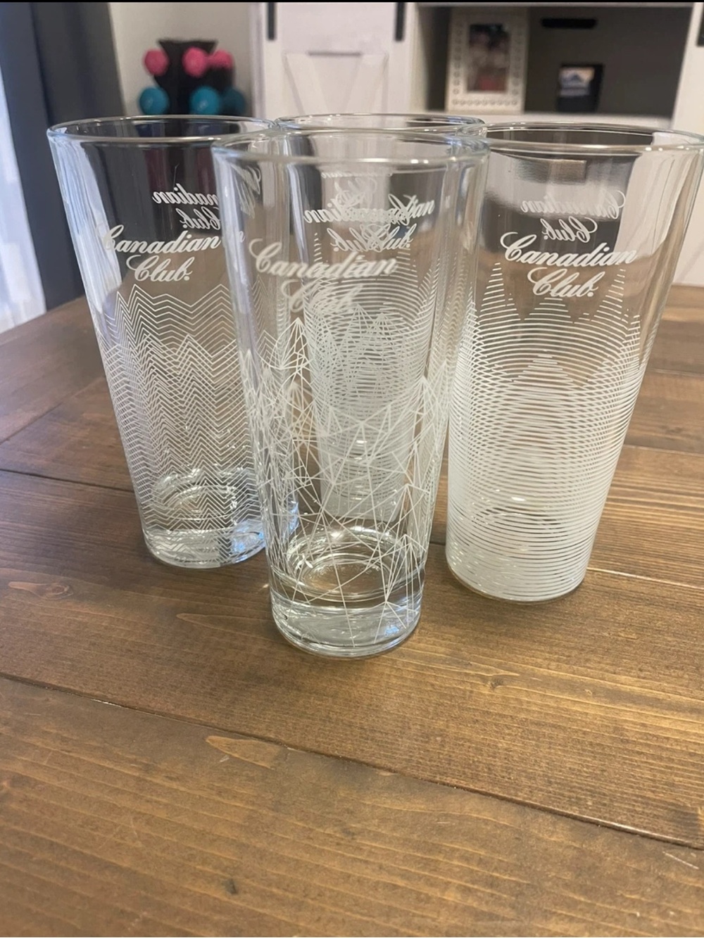 4 pack Canadian Club glassware